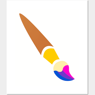 Bisexual Pride Paintbrush Posters and Art